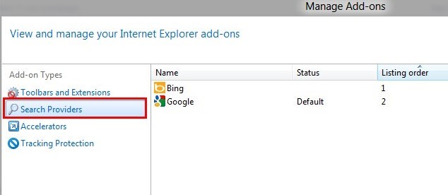 IE search providers