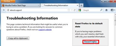 Troubleshooting information-reset firefox