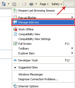 IE manage add-on