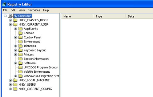 Registry editor