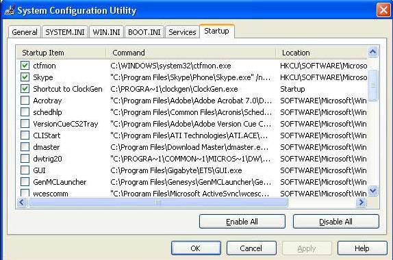 system configuration