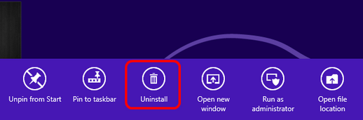 win8 uninstall icon