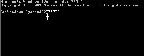 explorer from cmd
