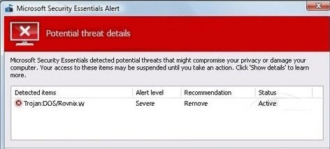 remove Virus:DOS/Rovnix.W