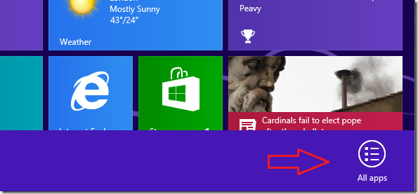 access all apps to remove bettersurf from Windows 8