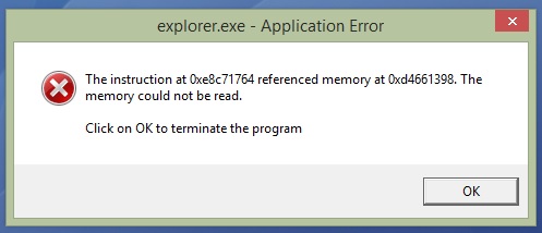 explorer.exe the application failed to initialize properly vista