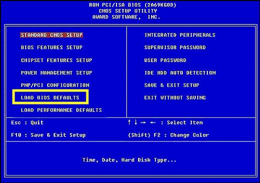 load bios default to fix Aswrvrt.sys problem