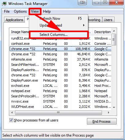 select colums to end Win64:Dropper-Gen[Drp]'s running processes