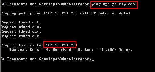 ping paltip.com to stop it from redirecting