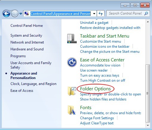 access folder options to show hidden items and remove the Downloader.AUO-related items