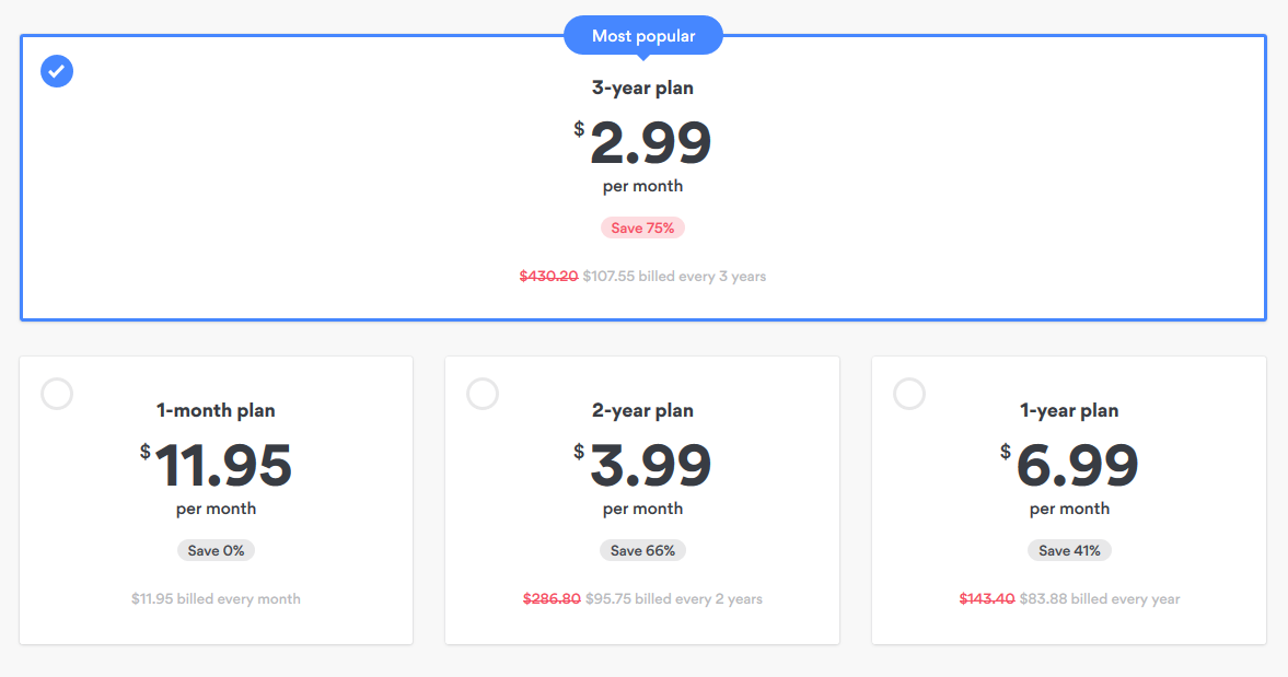 nordvpn price per month