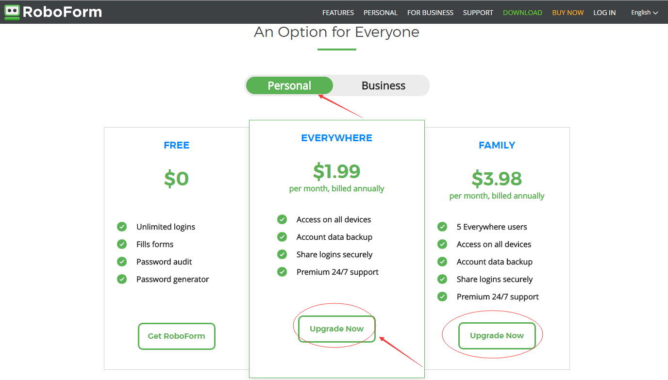 roboform business pricing