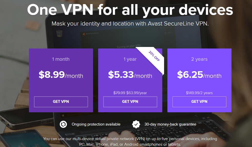 avast secureline vpn 2 years license