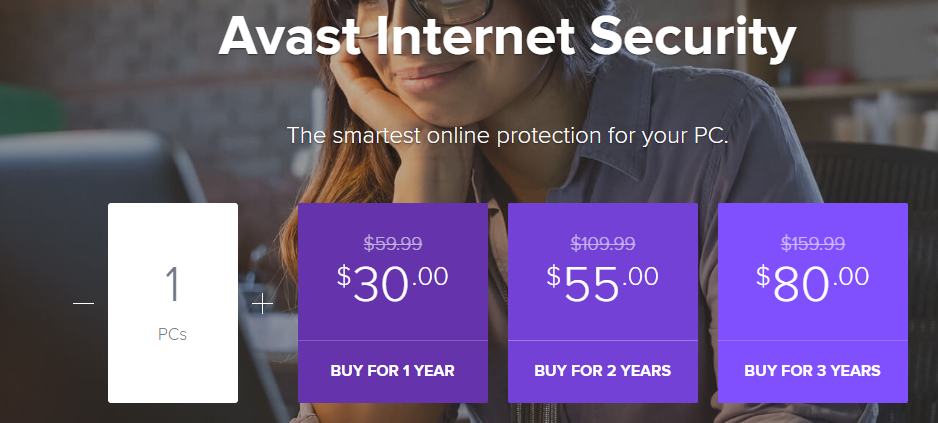 avast internet security 2018 3 pc / 2 years key card