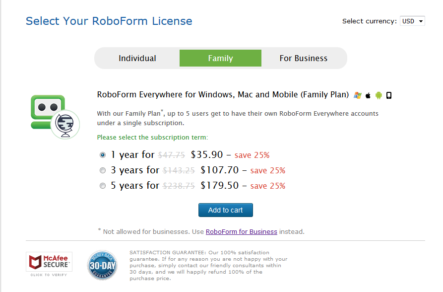 download roboform pricing