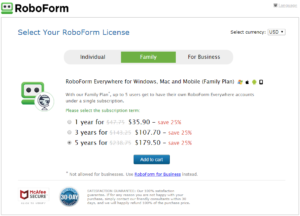 roboform discount rfs25