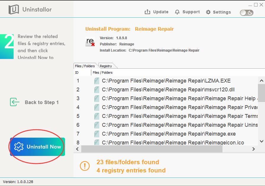 does reimage repair online delete files